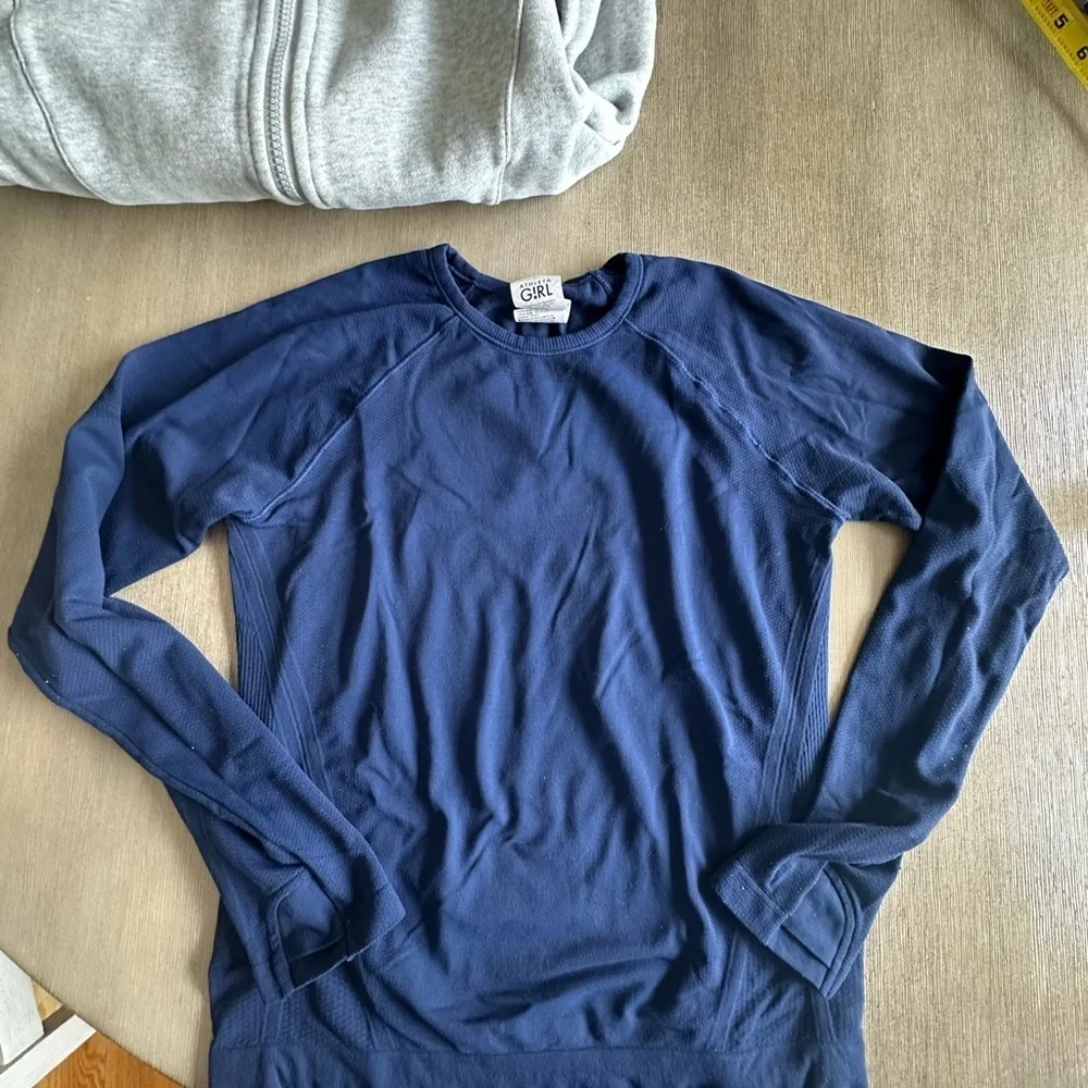 Ivivva Light Gray Hoodie Jacket 10 and Athleta top